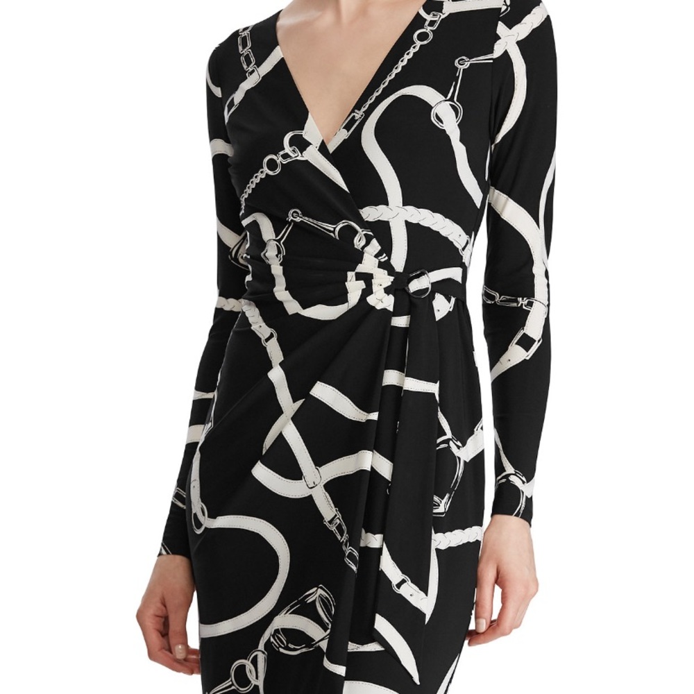 New Ralph Lauren chain print Dress 12P NWT $145 - Picture 2 of 3